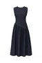 Women's Denim Dress Sleeveless Asymmetrical Cut Casual Jean Dress Dark Navy Blue - 6