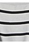 Gray Boat Neck Striped Women's Knitwear Sweater - 2