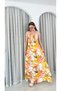 Women's Halter Neck Open Back Relaxed Fit Floral Long Dress - 7