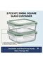 2 Pcs Borosilicate Square Glass Containers with Leak Proof Airtight Lid, Food Storage Container Dishwasher, Microwave, Freezer, Oven Safe, BPA Free
