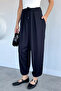 Black Waist Elastic Shalwar Trousers - 2