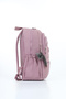 Vital Series Fuchsia Crinkle Waterproof Fabric Stylish Daily Backpack with Plush Keychain - 4