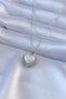 316L Steel Silver Color Pearl Heart Model Zircon Stone Women's Necklace