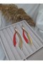 Asymmetric Gold & Matte Red Illusion Earrings Dangle Earrings - 2