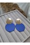 Matte Green Geometric Circle Earrings