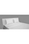 Double Duvet Cover Set - 3 Pieces, 100% Cotton Sateen, 250 TC, 1-Inch Stripe, White - 4