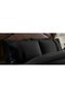 Casabella Luxury Crushed Velvet Panel Band Duvet Cover Sets with Pillow Case Double Duvet Cover Bedding Set – Black Crush Velvet Double Duvet Cover Sets - 2