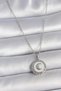 316L Steel Silver Color Chain White Enamel Crescent Embroidered Medallion Model Women's Necklace
