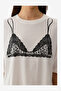 Women Stylish Short Sleeve White T-Shirt - 3