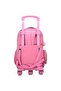 15-Inch Kids Rolling School Bag Set with Lunch Bag & Pencil Case, Shiny Trolley Backpack Pink - 2