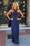 New Season Women's Two-Color Long Viscose Dress with Cross Detail on the Front - 3