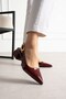 Mooien - 5cm Women's Heeled Shoes Patent Leather Claret Red - 3