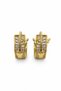 Yellow Color Butterfly Detailed Stoned Steel Hoop Earrings