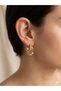 Women's Gold Steel Triple-Layered Zircon Stone Layered Hoop Earrings - 3