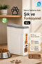 6 L Cat and Dog Food Storage Container with Lid, Bpa Free, Narrow Shape, White Gray - 4