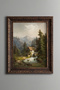 Water Mill in the Forest - Vintage Patterned Painting - Thick Model