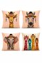 Colorful Mexican Friends Patterned 4-Piece Throw Pillow Cover Set - 3