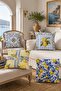 Checkered Lemons Patterned 4-Piece Throw Pillow Cover Set - 2