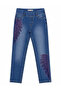 Plus Size Lycra Stoned Denim Women's Trousers