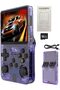 AASHZ Retro Handheld Game Console with 64GB Memory Card, 3.5-inch Screen, Transparent Purple