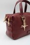 Women's Burgundy Multi-Compartment Crossbody Hand and Shoulder Bag with Useful Metal Accessories and Zipper - 3