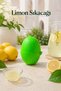 Lemon-Shaped Manual Citrus Juicer with Chamber, Strainer, and Pouring Spout Practical Fruit Juicer