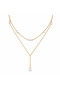 Perlisse Pearl Detailed Layered Women's Necklace 316L Stainless Steel Gold Color Necklace - 2
