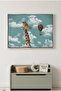 Surreal Giraffe Kids Wall Art | Portrait Framed Canvas Print | Luxury Modern Decor for Kids Room