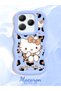 Infinix Hot 40 Pro Compatible Case Camera Protector Blue Silicone Couple Phone Case Kitty Pattern - 2