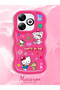 Infinix Hot 40I Compatible Case Camera Protector Red Silicone Couple Phone Case Kitty Pattern - 2