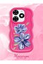 Tecno Spark 20C Compatible Case Camera Protector Red Silicone Couple Phone Case Flower Pattern - 2