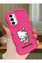 Samsung Galaxy A04S Compatible Case Camera Protector Red Silicone Couple Phone Case Kitty Pattern