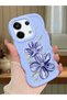 Poco X6 5g Compatible Case Camera Protector Blue Silicone Couple Phone Case Floral Pattern