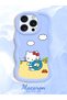 iPhone 15 Pro Max Compatible Case with Camera Protector Blue Silicone Couple Phone Case Kitty Pattern - 2