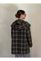 Urban Retro Hooded Oversize Jacket Coat Women's Dark Brown - 5