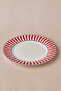 Red Striped Deep Cake Plate 20 cm - 2