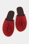 Nella Red Genuine Suede Leather Tassel Detail Flat Sole Women's Slippers - 8