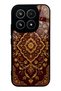 Xiaomi 17 Burgundy Glossy Phone Case with Ottoman Gold Design