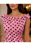 Women's Diver Fabric Polka Dot Dress - 2
