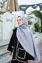 Jacquard Ethnic Pattern Vellure Shawl - Gray