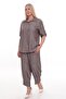 Luna Textured Shirt and Pants Double Set - 2