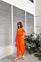 Women's Clothing Orange Imported Muslin Fabric, Basic, Layered, Loose Strap Blouse & Undershirt - 5