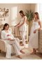 New Season Ecru Elegant Lace Detailed Wide Strap 100% Cotton Design Short Sleeve Maternity Maternity Dressing Gown Nightgown Pajama Set