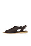 Brown Leather Women's Flat Sandals - 4