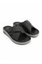 Men's Cross-Strapped Velcro Black Comfortable Sole Daily Slippers - 3