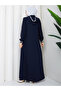 Ribbed Detailed Robe - Navy Blue / F0128 - 2