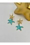 Line Detail Starfish Earrings (Brass Plated) Beige