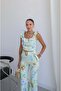 Green Caren Floral Blouse and Pants Set - 2