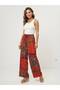 Women's Ethnic Patterned Wide-Leg Viscose Trousers / Plazzo Pants - 4
