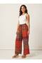 Women's Ethnic Patterned Wide-Leg Viscose Trousers / Plazzo Pants - 6
